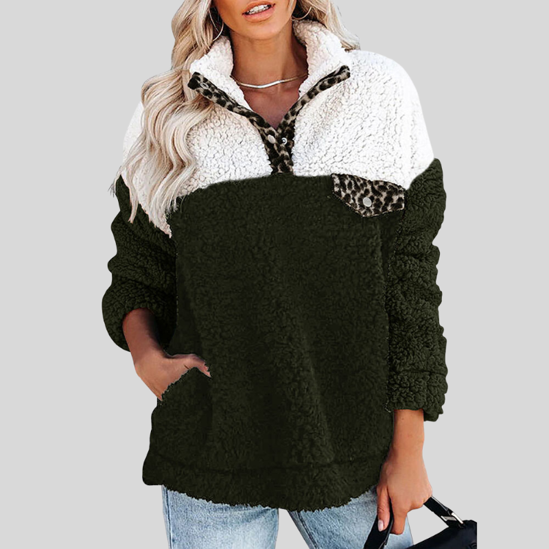 Weiche Fleecejacke Sherpa Pullover Lockere Passform