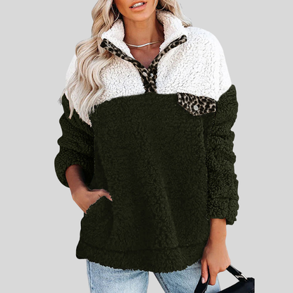 Weiche Fleecejacke Sherpa Pullover Lockere Passform