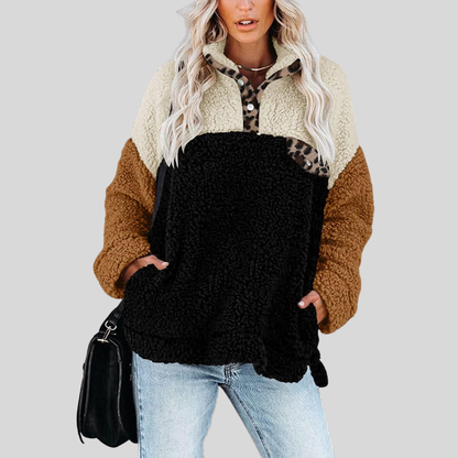Weiche Fleecejacke Sherpa Pullover Lockere Passform