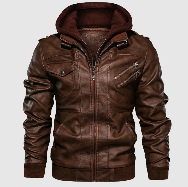 Motorrad Lederjacke Biker Style Schutz - IdealeKleiden