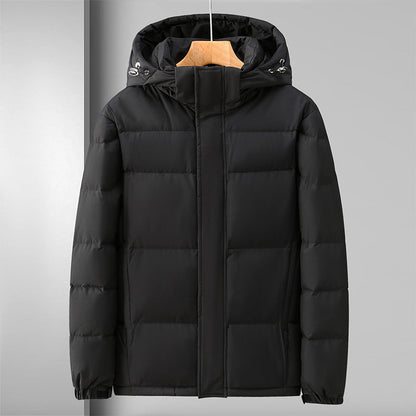 Winddichte Pufferjacke mit Kapuze und Reißverschluss