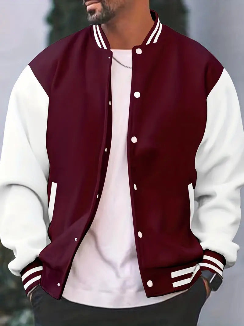 Herren Bomberjacke Modern Klassisch Druckknöpfe