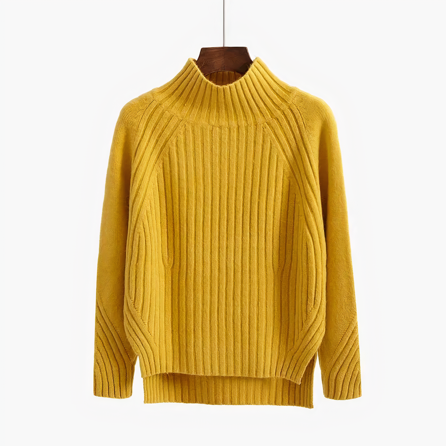 Stylischer Rippstrick Pullover Hochgeschlossen