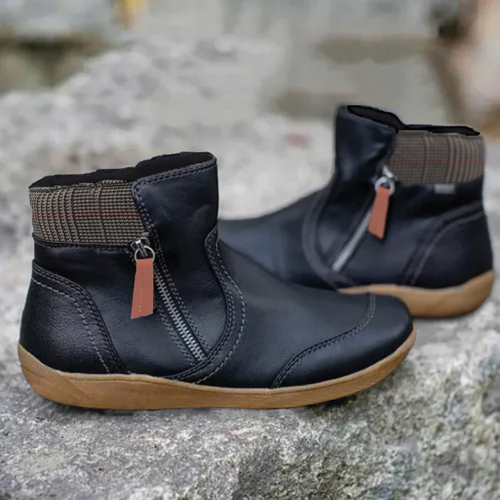 Modische Stiefeletten Kunstfell Schuhe