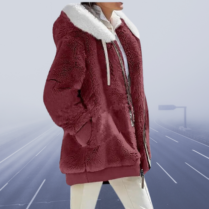 Übergroße Damenjacke Teddyfell Warm Wintermantel