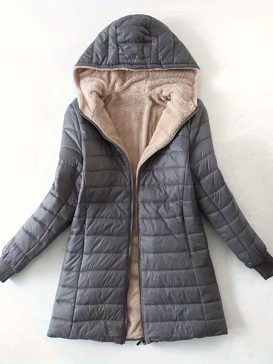 Damen Wintermantel Lang Pufferjacke Warm - IdealeKleiden
