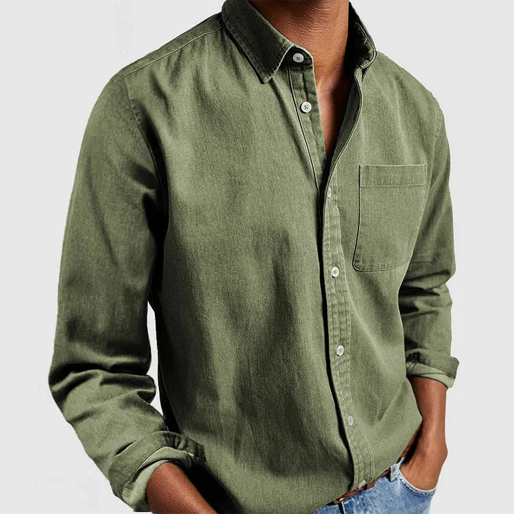 Herren Jeansjacke Lässig Langarm