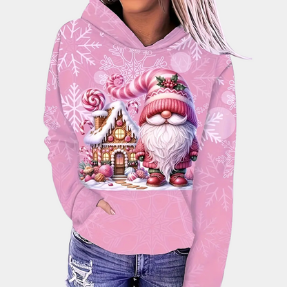 Stylischer Damen Pullover Winterwarm Kapuze