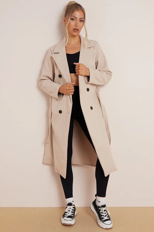 Damen Doppelreihen Mantel Chic Elegant - IdealeKleiden