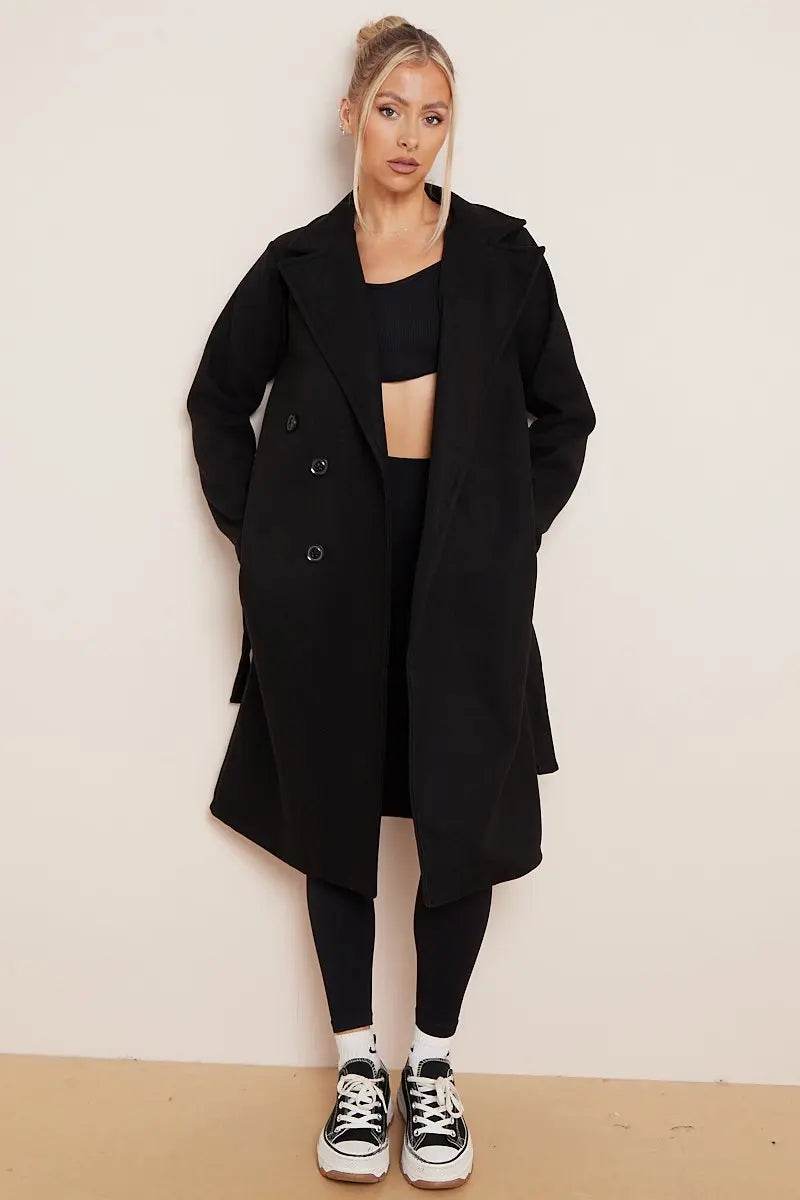Damen Doppelreihen Mantel Chic Elegant
