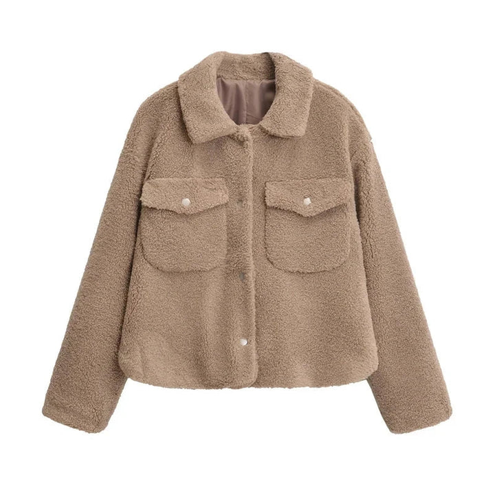 Kurze Damenjacke Teddyfleece Weich