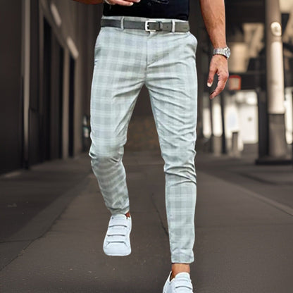 Herren Chino Hose Slim Fit Schottenkaro