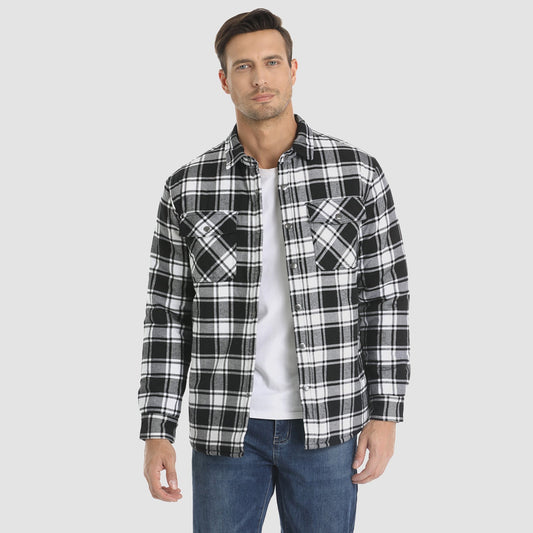 Karierte Herrenjacke Gesteppt Modern - IdealeKleiden