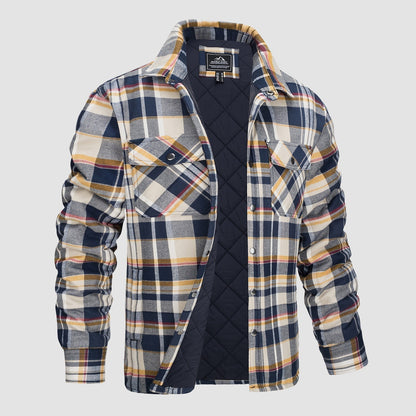 Karierte Herrenjacke Gesteppt Modern