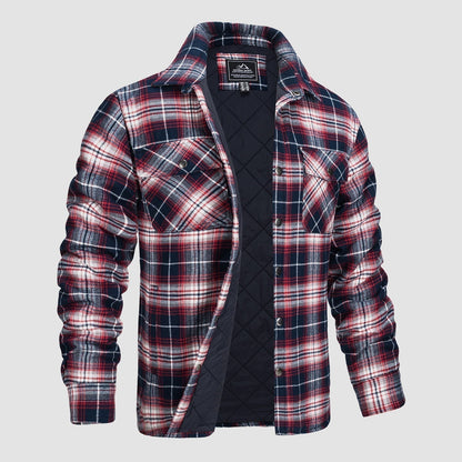 Karierte Herrenjacke Gesteppt Modern