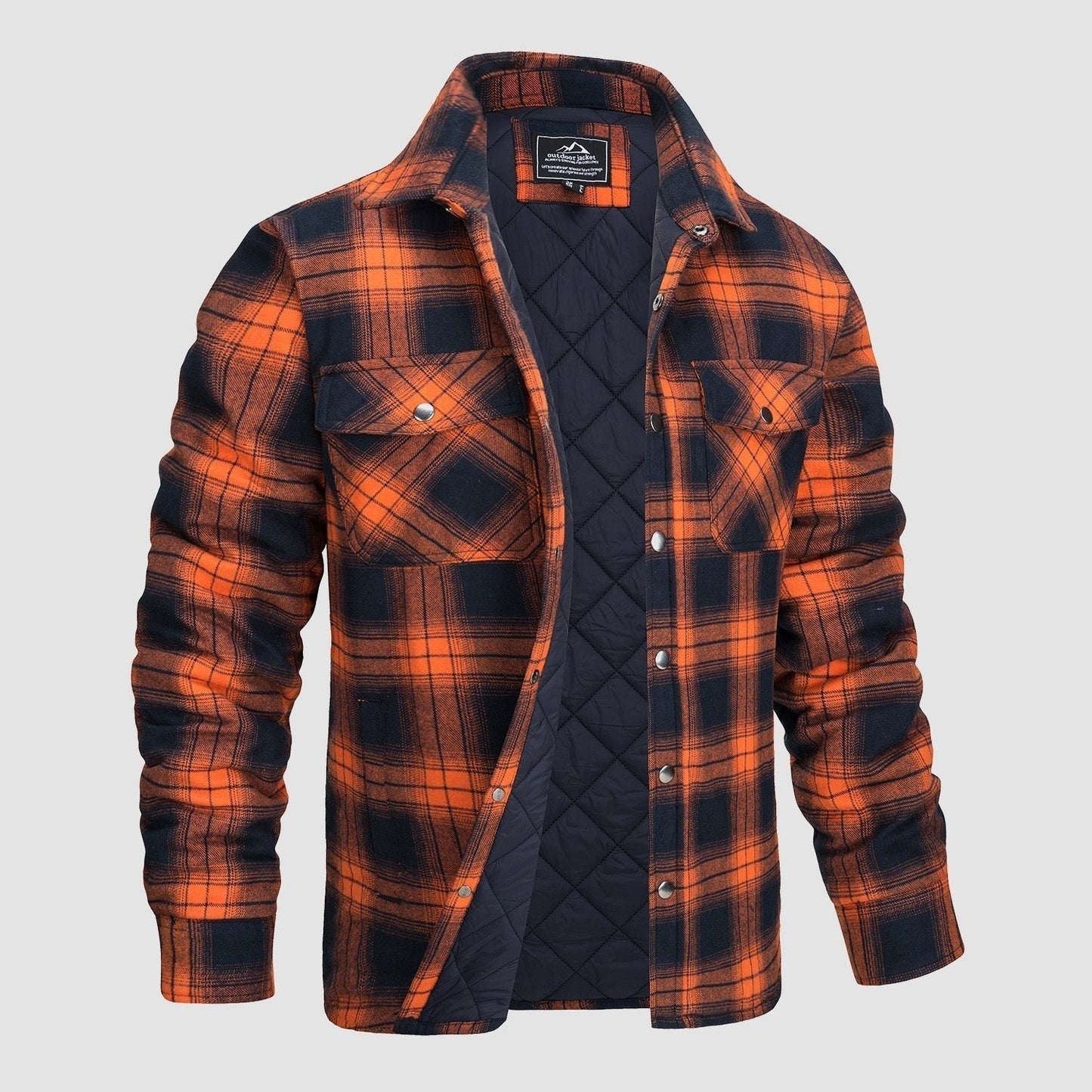 Karierte Herrenjacke Gesteppt Modern