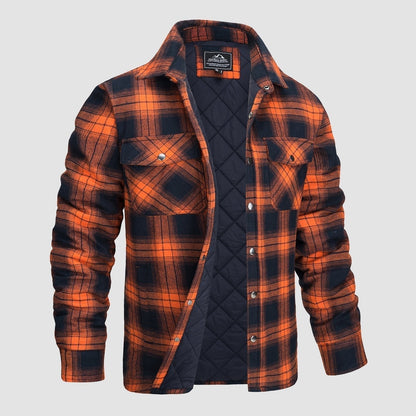Karierte Herrenjacke Gesteppt Modern