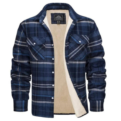 Herren Overshirt Kariert Warm Fleece Winter