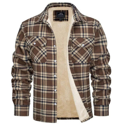 Herren Overshirt Kariert Warm Fleece Winter