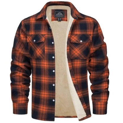 Herren Overshirt Kariert Warm Fleece Winter