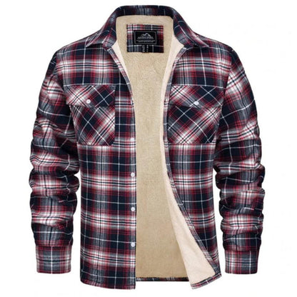 Herren Overshirt Kariert Warm Fleece Winter