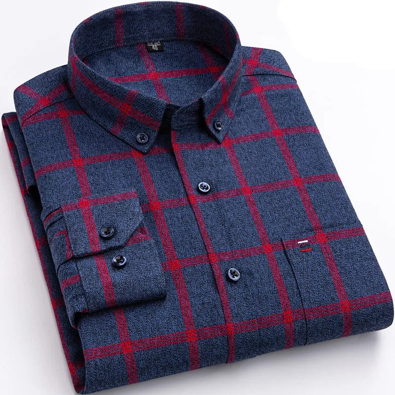Elegantes Herren-Karohemd Langarm