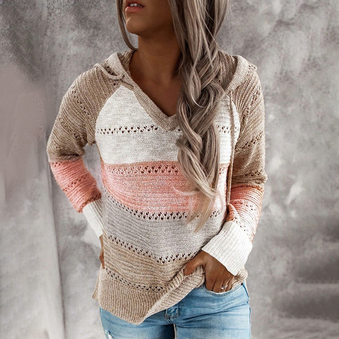 Winterpullover V-Ausschnitt Trendig Frauen