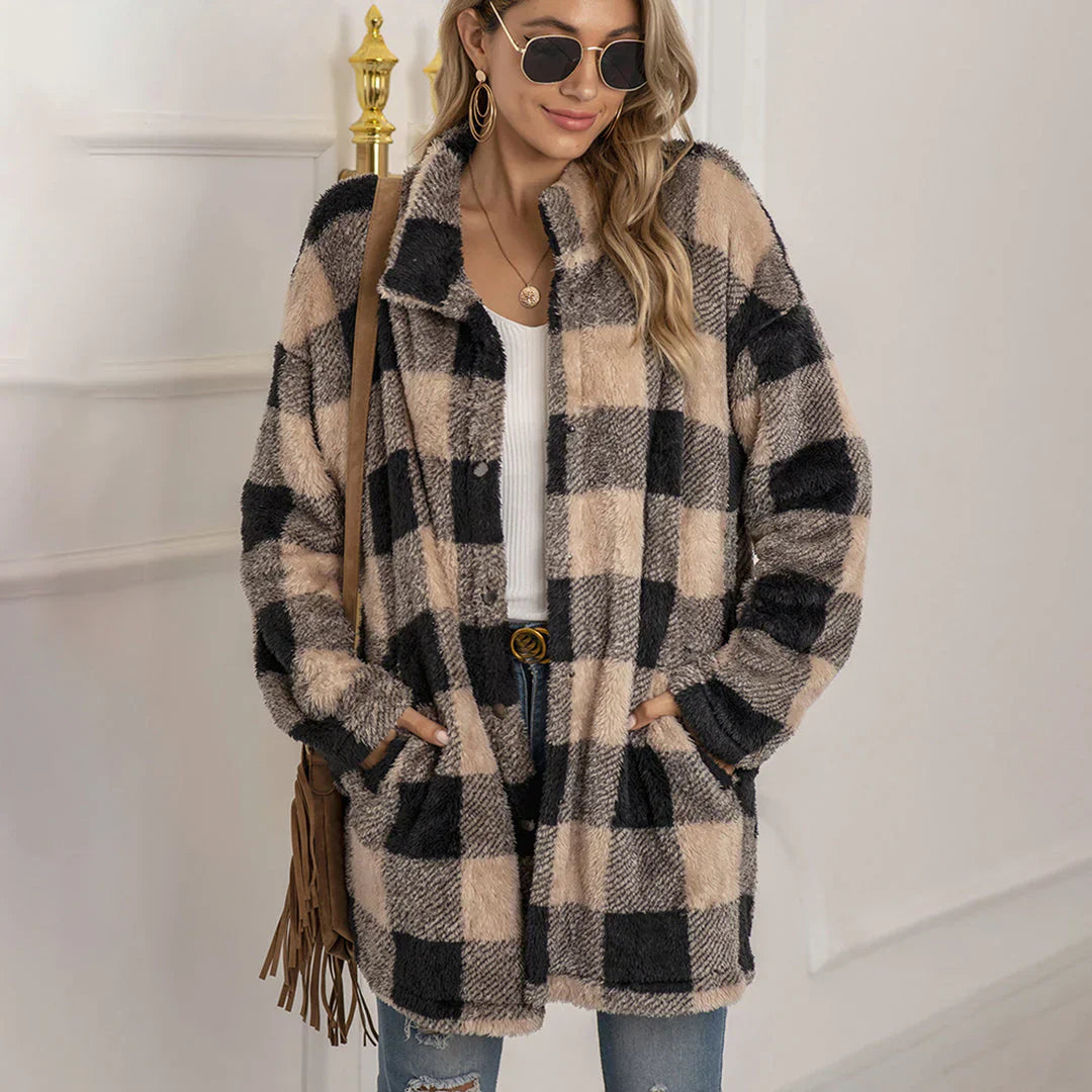 Karierte Damenjacke Bequem Modern