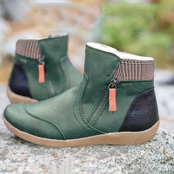 Elegante Lederschuhe Warm gefüttert Winter - IdealeKleiden