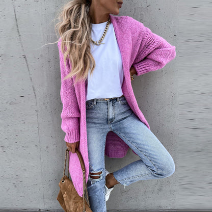 Damen Cardigan Langärmlig Offen Vorne