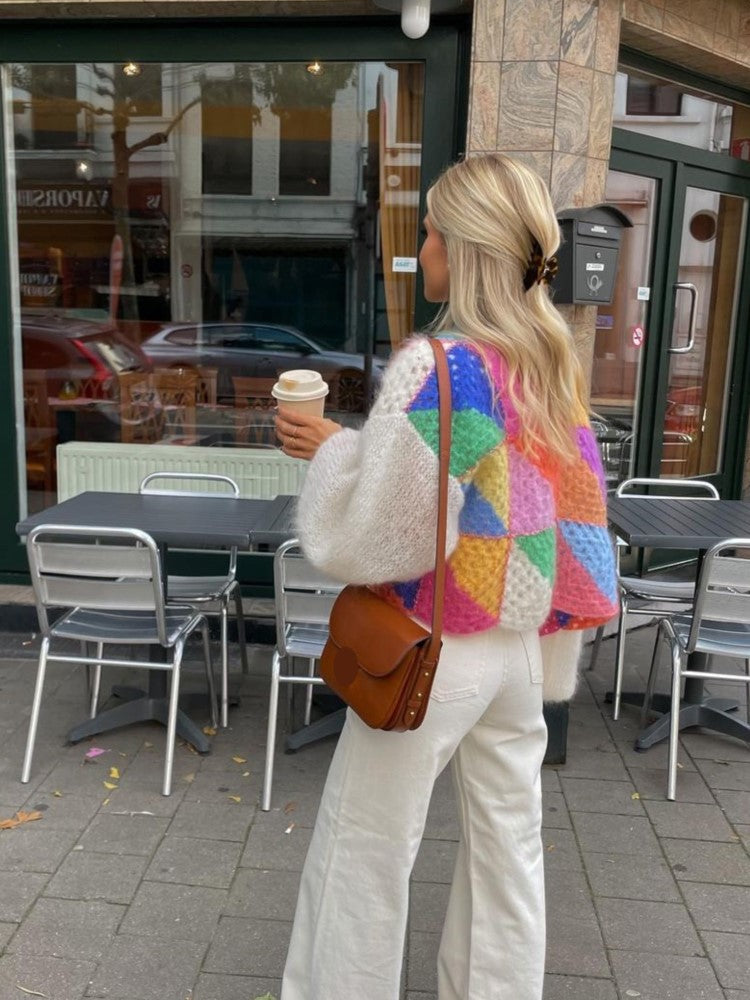 Stylisher Streifen Cardigan Modern Strick