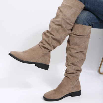 Damenschuhe Stiefel Kniehoch Elegant Bequem - IdealeKleiden