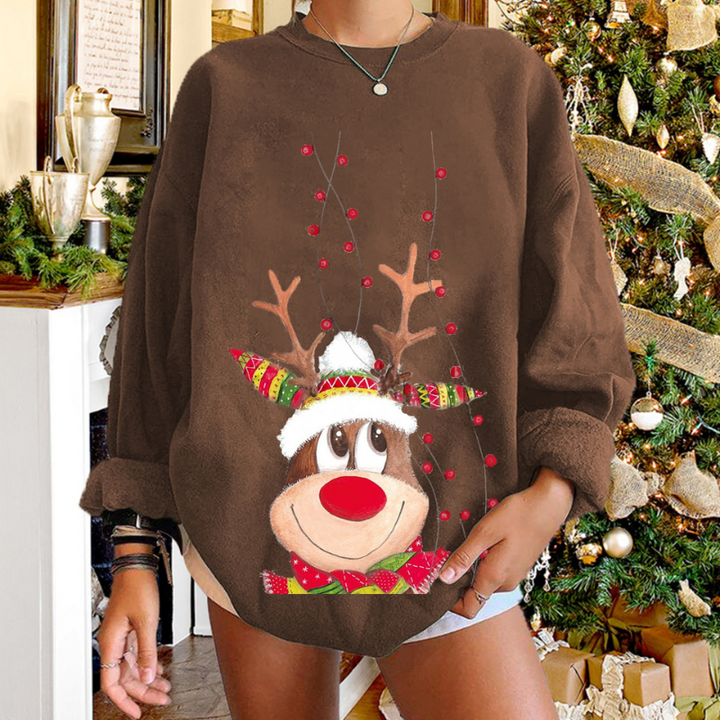 Weihnachtspullover Damen Rentier Motiv