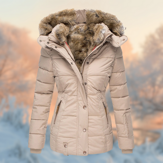 Warme Winterjacke Frauen Mit Plüschfutter - IdealeKleiden