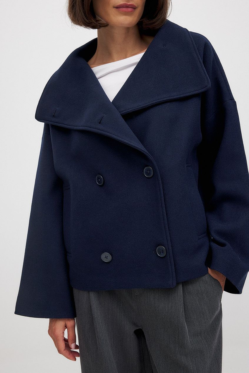 Damen Winterjacke Oversized Kurz Modisch Reverskragen