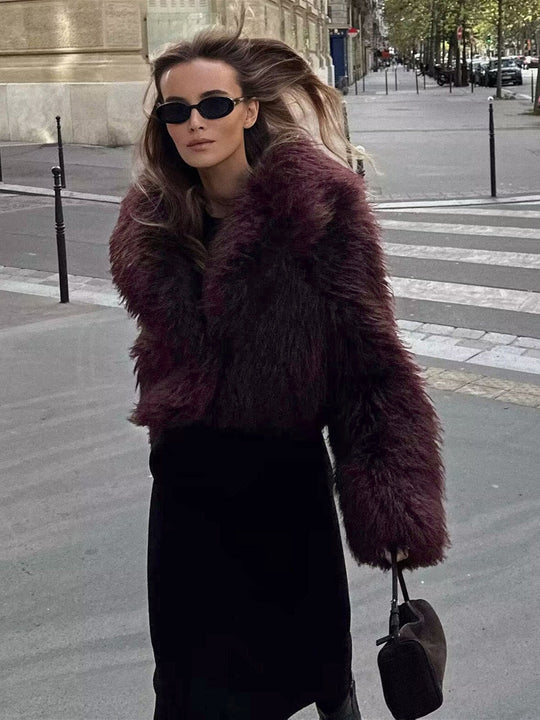 Faux-Fell-Jacke Damen Elegant