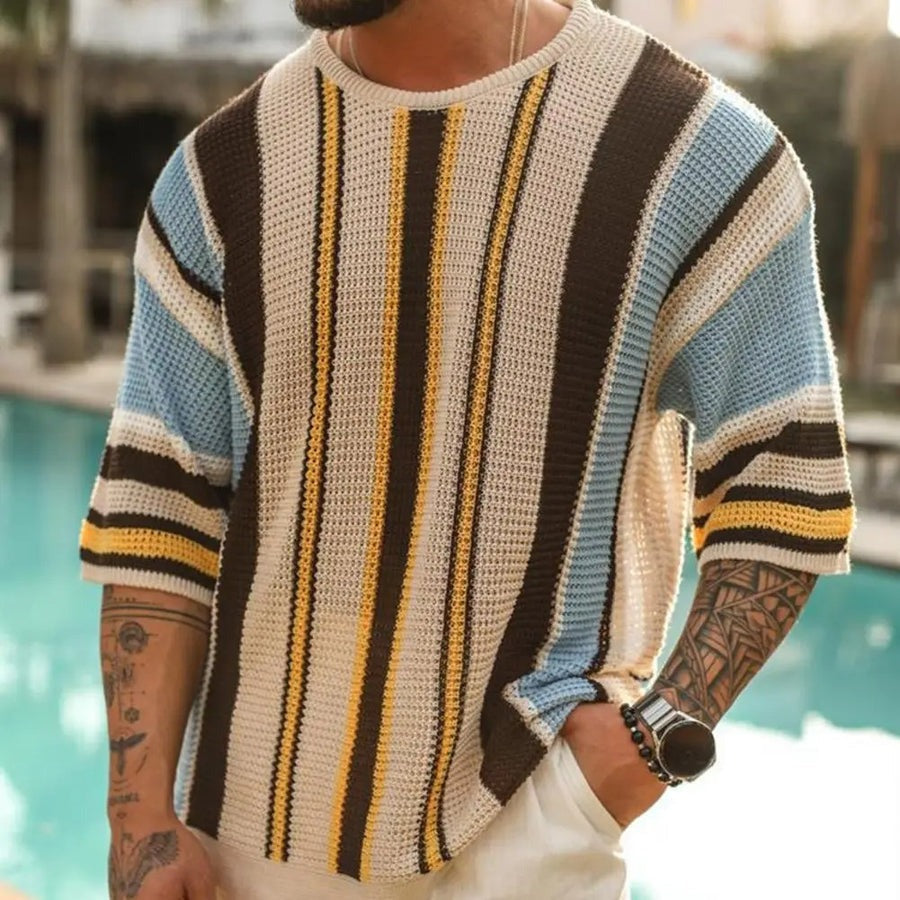 Sommerpullover Herren Gestreift Leicht