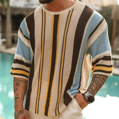 Sommerpullover Herren Gestreift Leicht