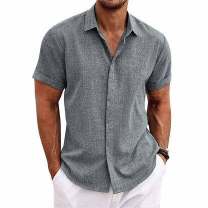 Leichtes Herrenhemd Kurzarm Button-Up