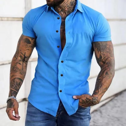 Slim Fit Hemd Modisch Kurzarm Herren