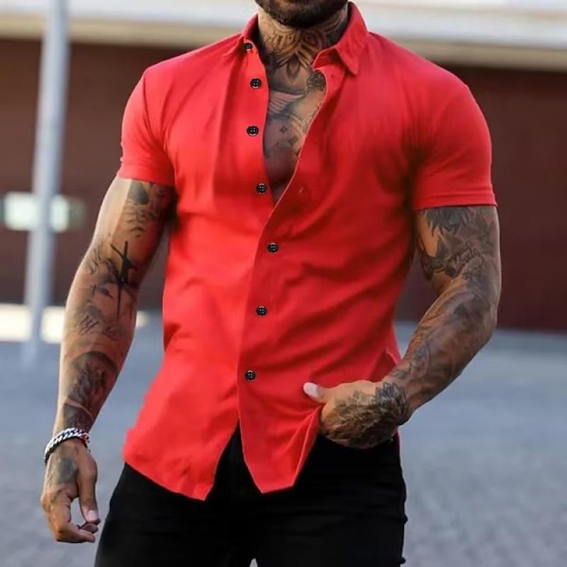 Slim Fit Hemd Modisch Kurzarm Herren
