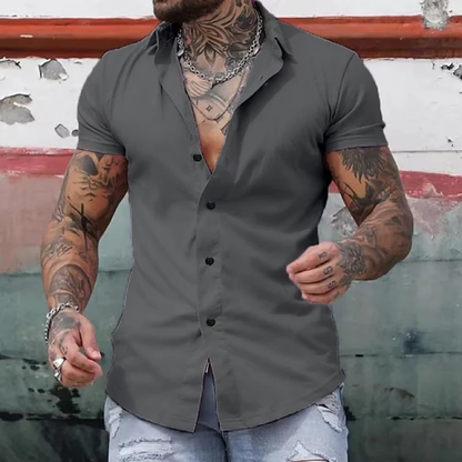 Slim Fit Herrenhemd Kurzarm Modern
