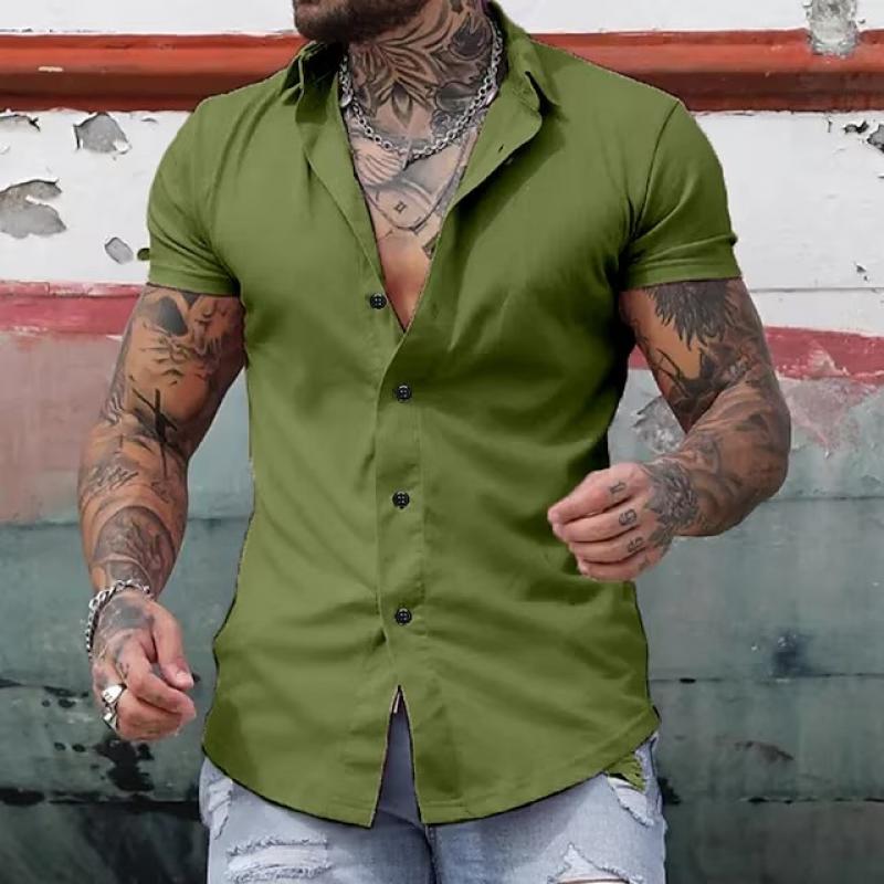 Slim Fit Herrenhemd Kurzarm Modern
