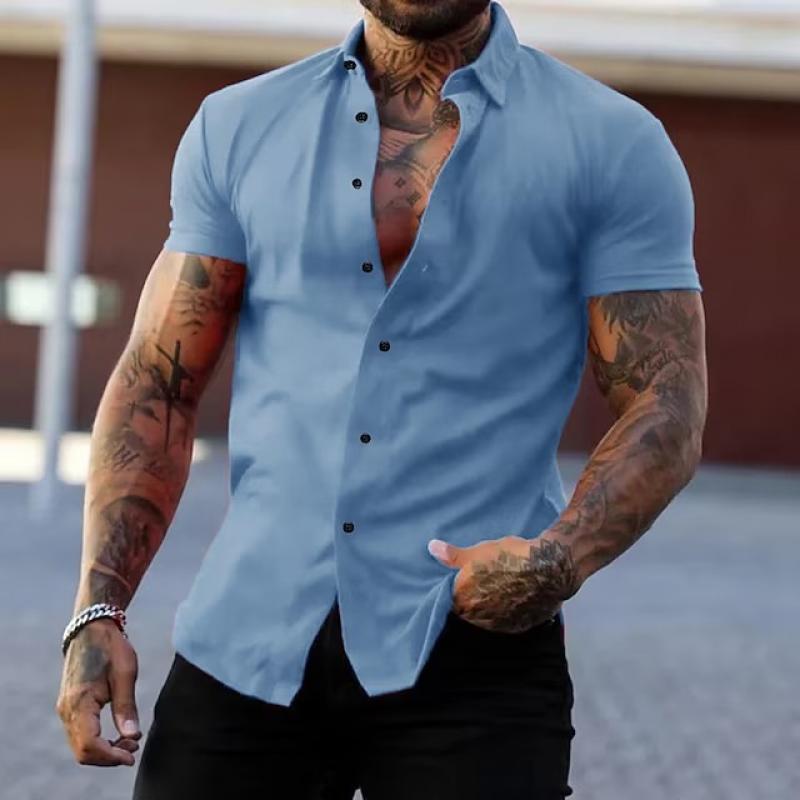 Slim Fit Herrenhemd Kurzarm Modern