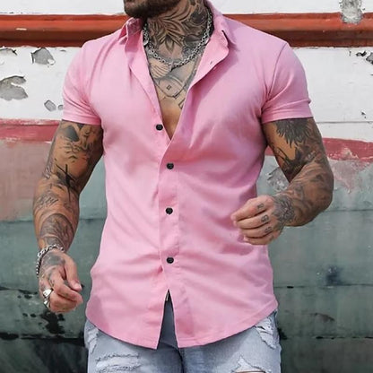 Slim Fit Herrenhemd Kurzarm Modern