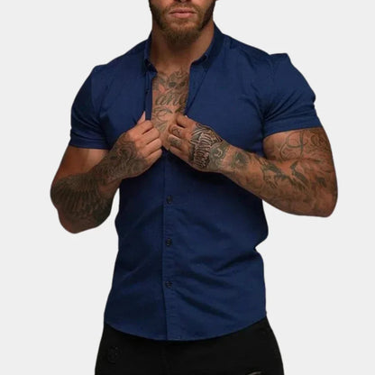 Slim Fit Herrenhemd mit Knöpfen