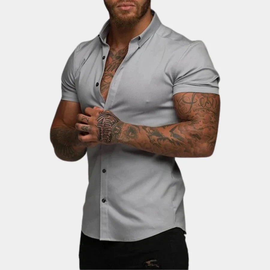 Slim Fit Herrenhemd mit Knöpfen