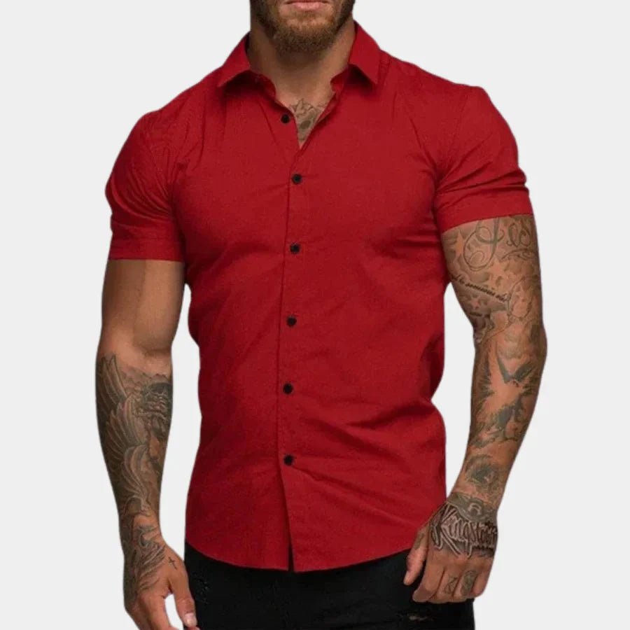 Slim Fit Herrenhemd mit Knöpfen