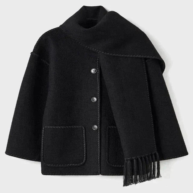 Damen Winterjacke Schal Modern Elegant