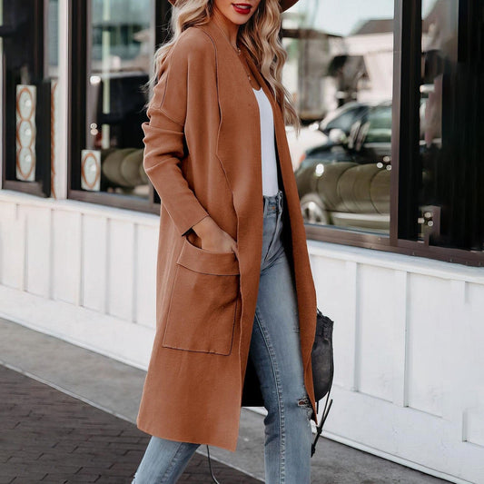 Elegante Damenmantel Suede Wintermode - IdealeKleiden